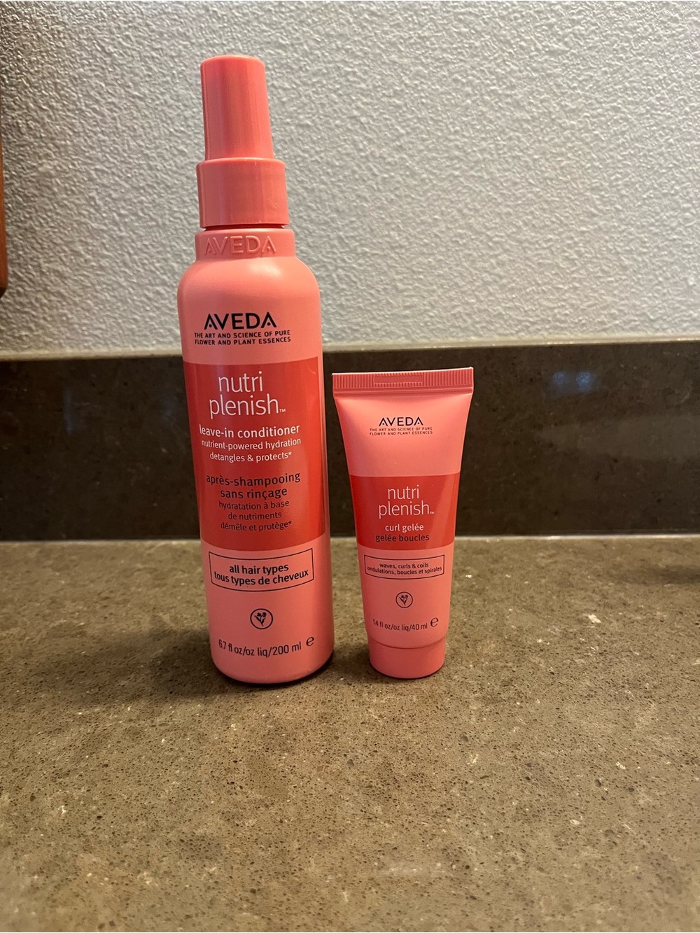 🔥AVEDA Nutriplenish Pink Leave-In Conditioner & Curl Gelée Set